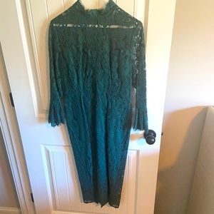 Emerald green lace dress